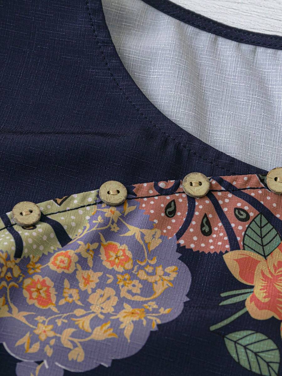 Rosana Bloemenpatroon Shirt Korte Mouwen