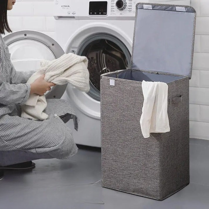 Ruime Inklapbare Wasmand met Deksel