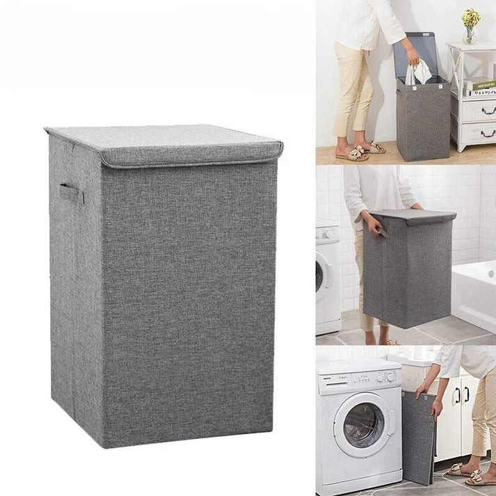 Ruime Inklapbare Wasmand met Deksel