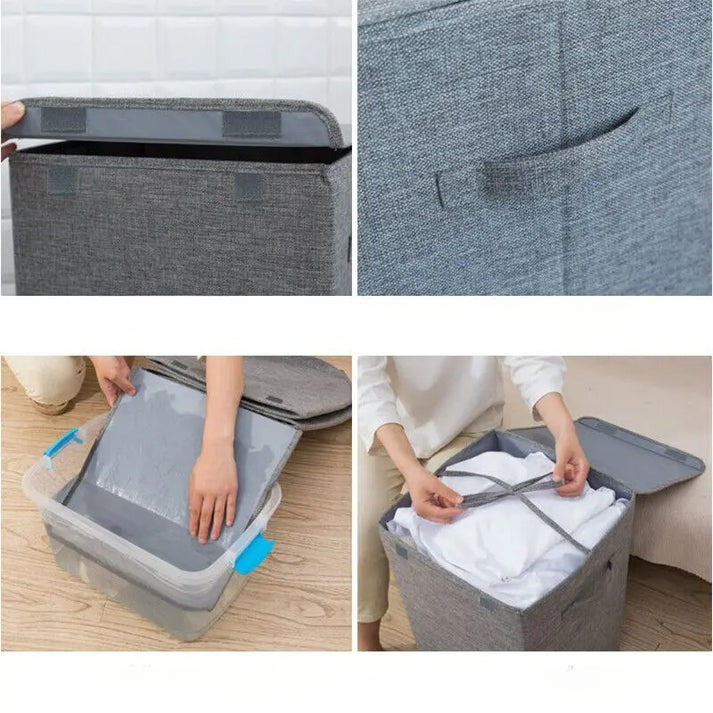 Ruime Inklapbare Wasmand met Deksel