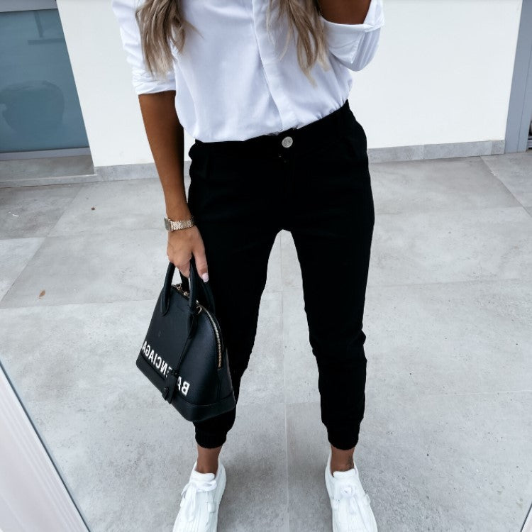 Skinny Stretch Damesbroek - Hoge Taille Elegantie