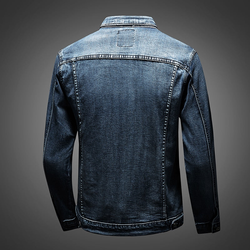Slim Fit Biker Denimjack voor Heren