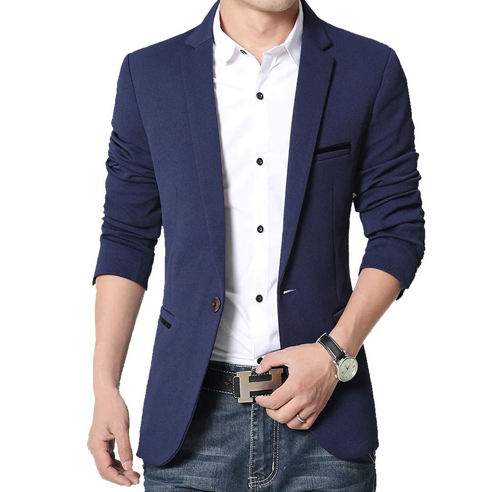 Slim Fit Herenblazer met Klassieke Revers