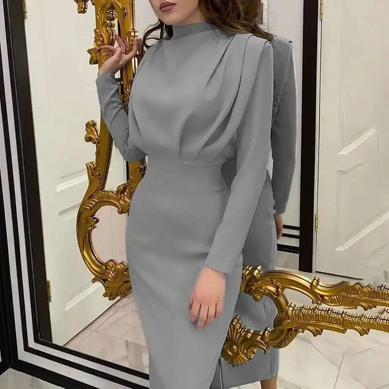 Solena Elegante Turtleneck Bodycon Jurk Herfst Winter