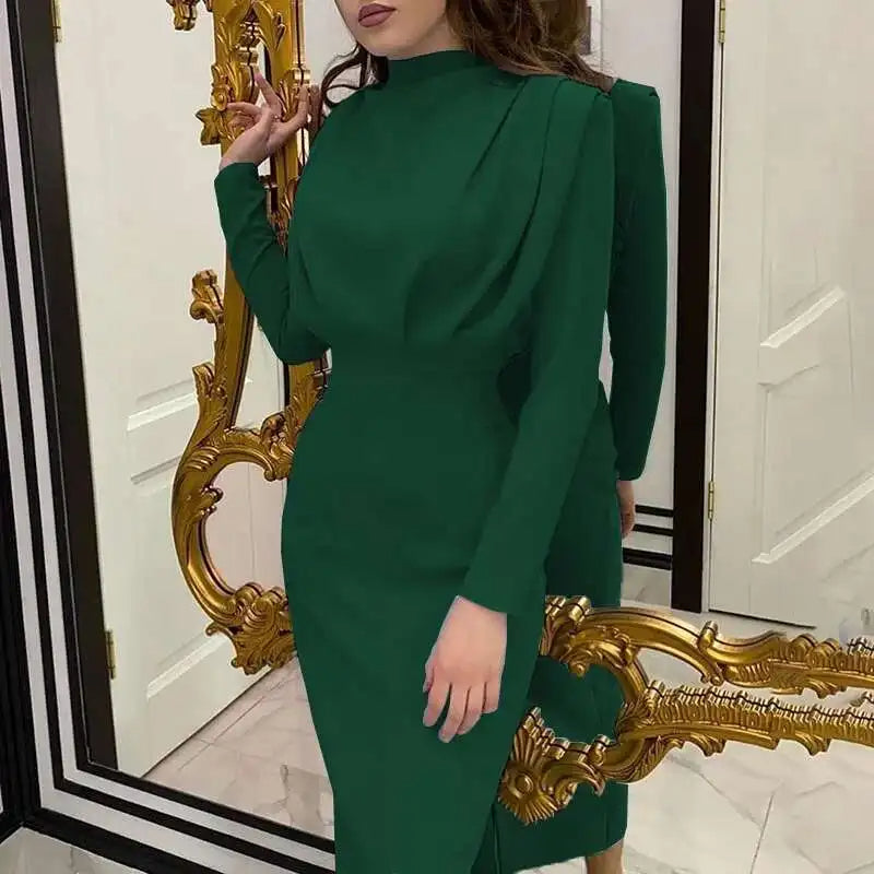 Solena Elegante Turtleneck Bodycon Jurk Herfst Winter