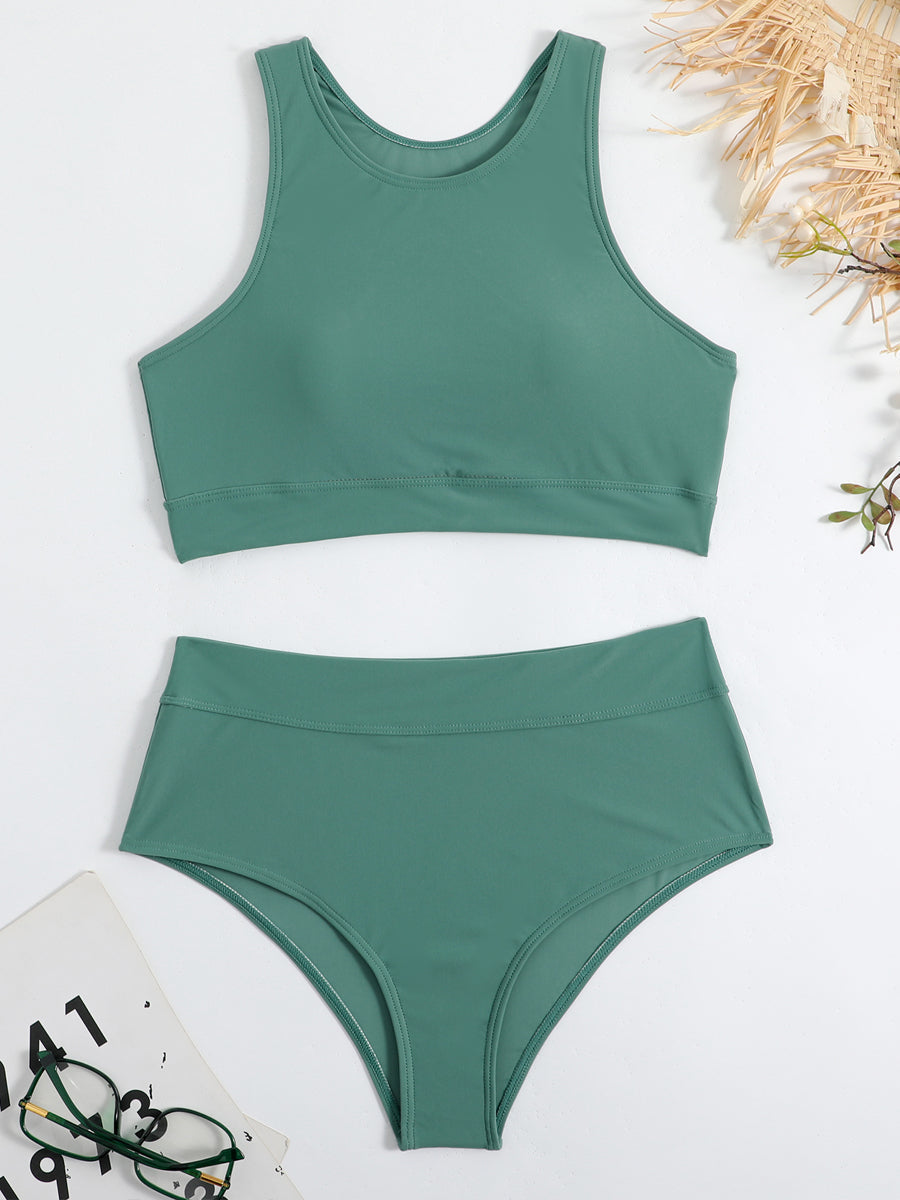Sportieve High-Waist Bikini met Racerback Design