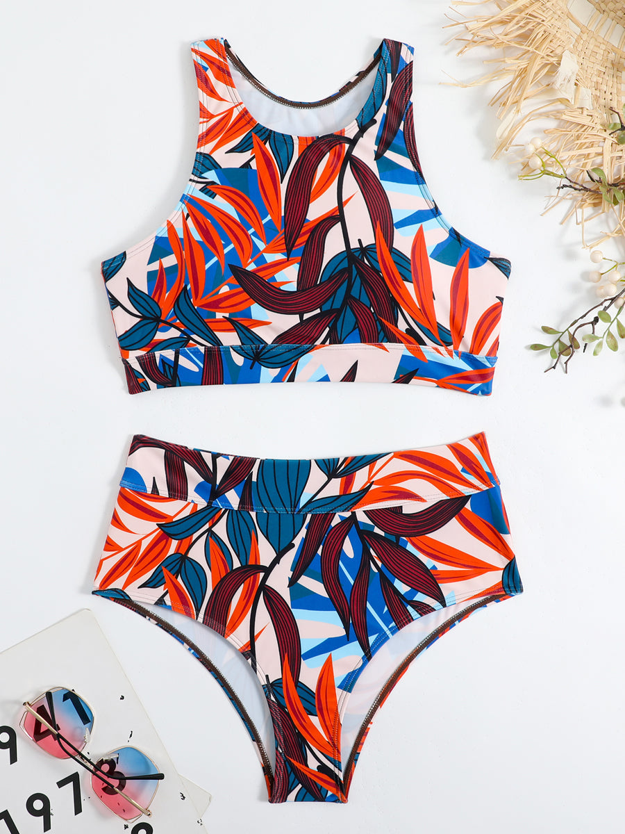Sportieve High-Waist Bikini met Racerback Design