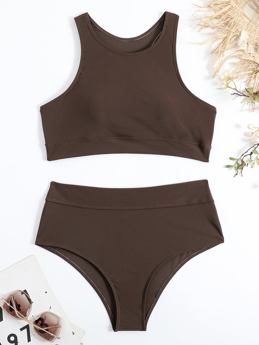 Sportieve High-Waist Bikini met Racerback Design