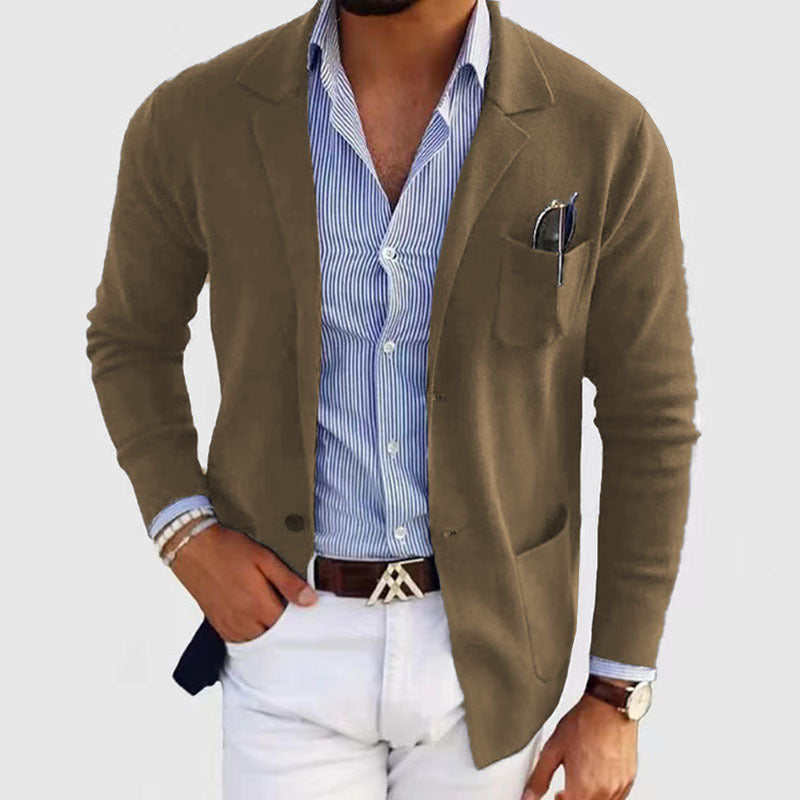 Stijlvolle Herenblazer met Moderne Klepzakken