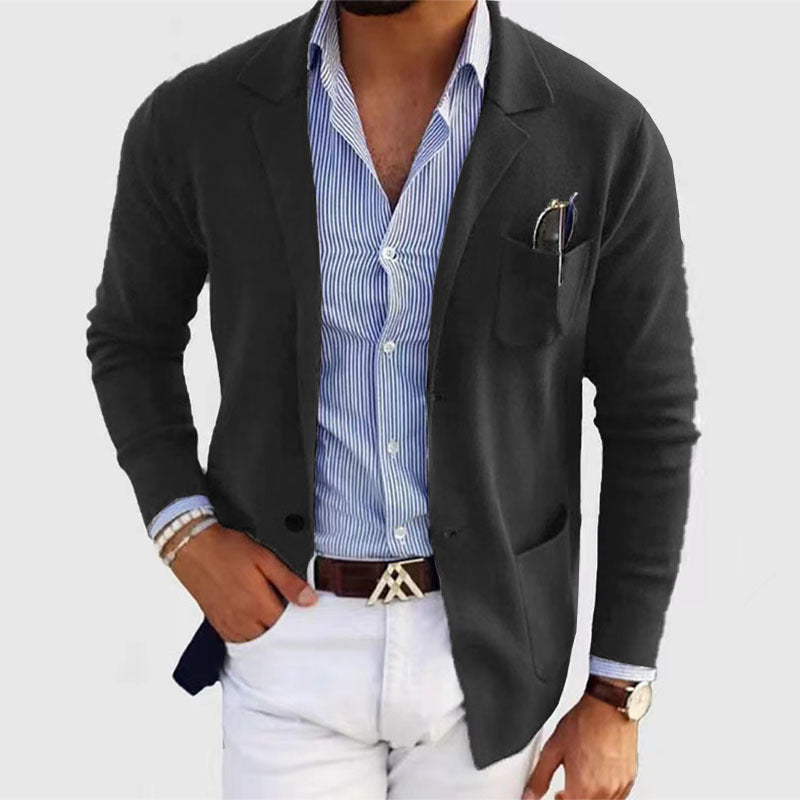 Stijlvolle Herenblazer met Moderne Klepzakken