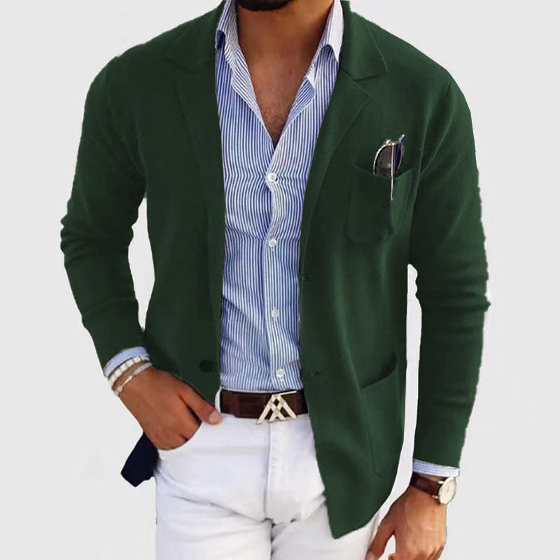 Stijlvolle Herenblazer met Moderne Klepzakken