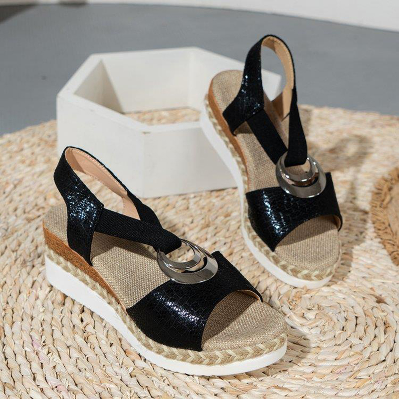 Stijlvolle Zomer Wedges met Slangenprint