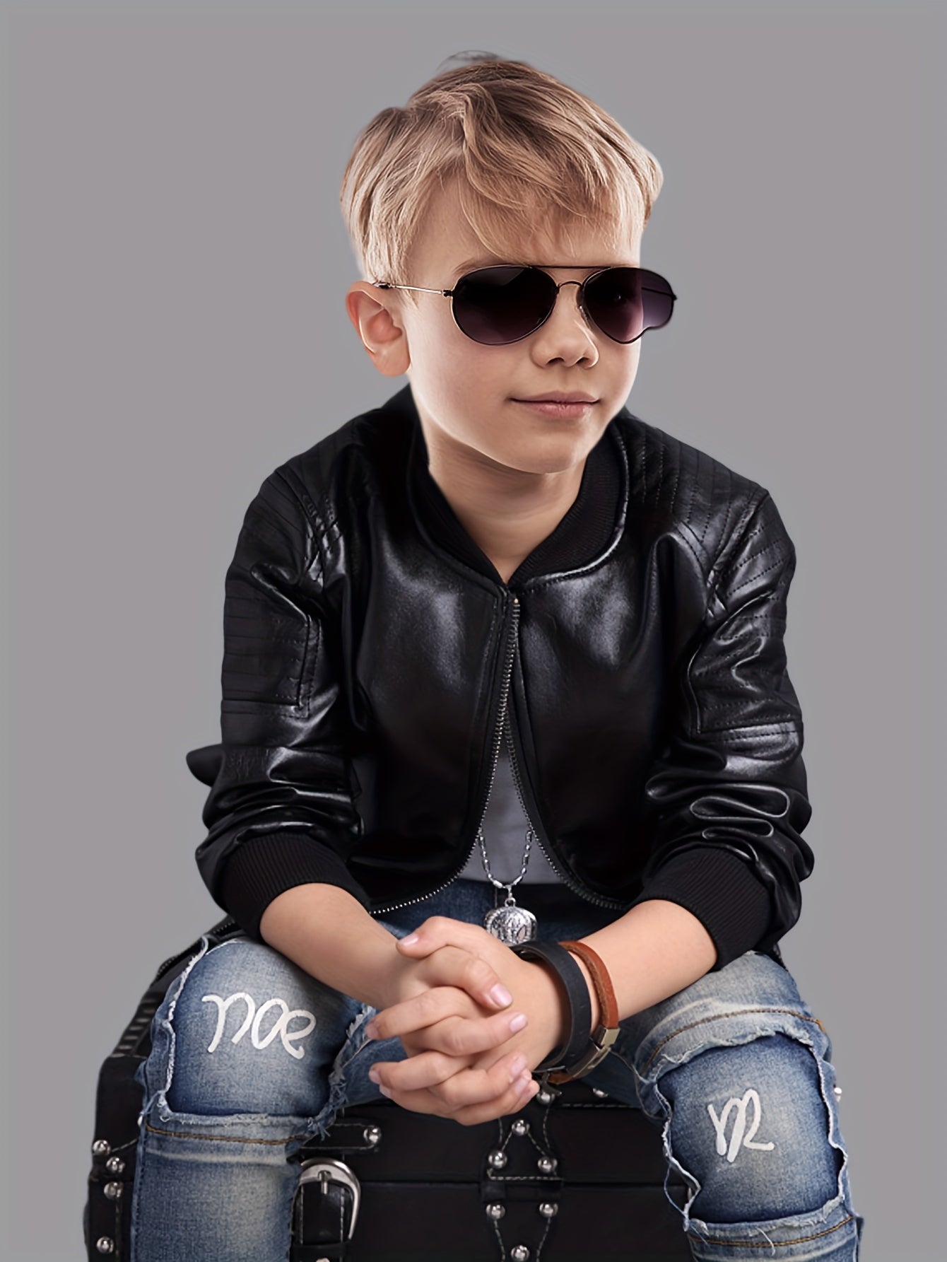 Stoere Jongensjas met Opstaande Kraag en Rits