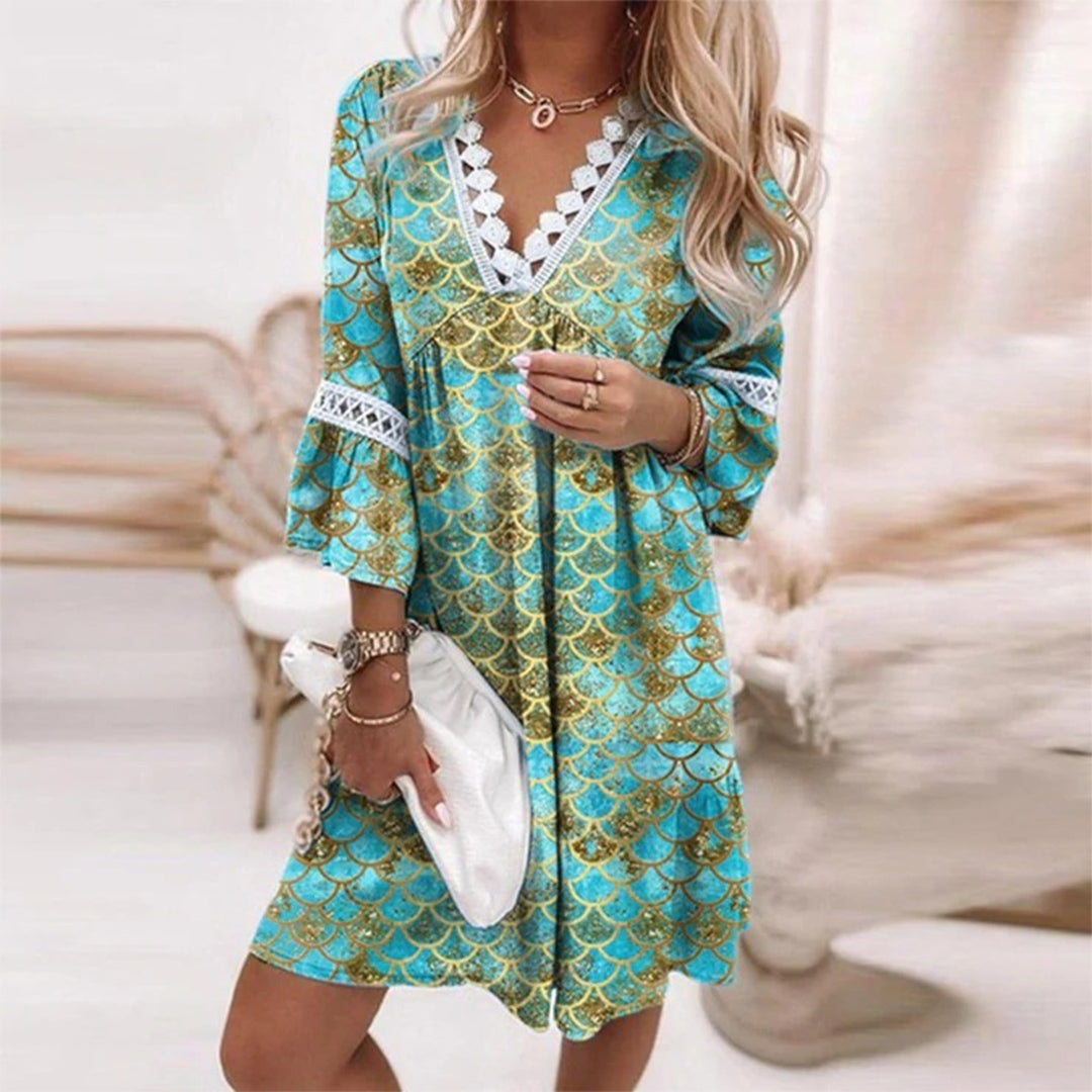 SunBreeze Boho Zomerjurk met Gehaakte Accenten