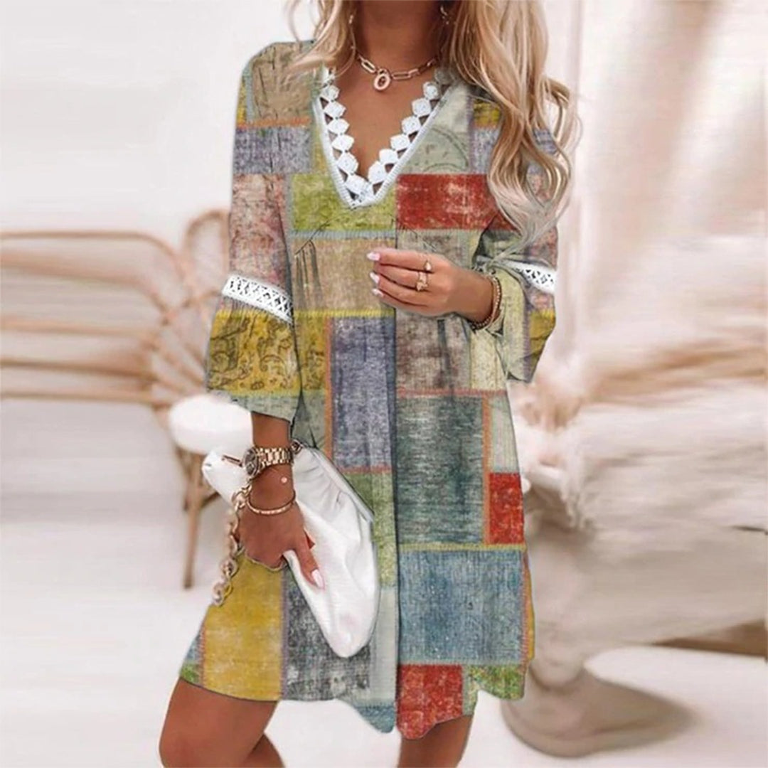 SunBreeze Boho Zomerjurk met Gehaakte Accenten