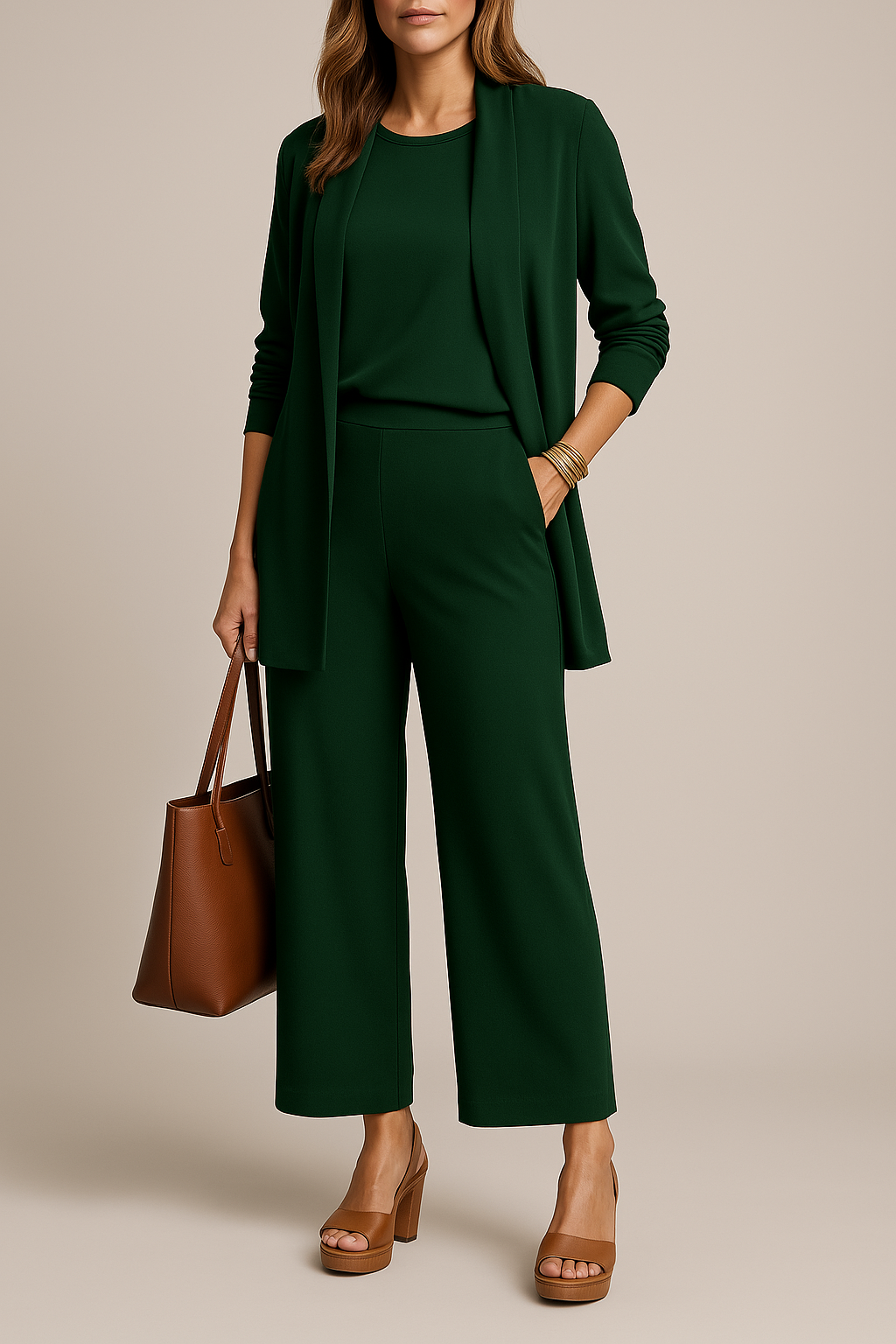 Verfijnd Driedelig Damespak met Blazer Set