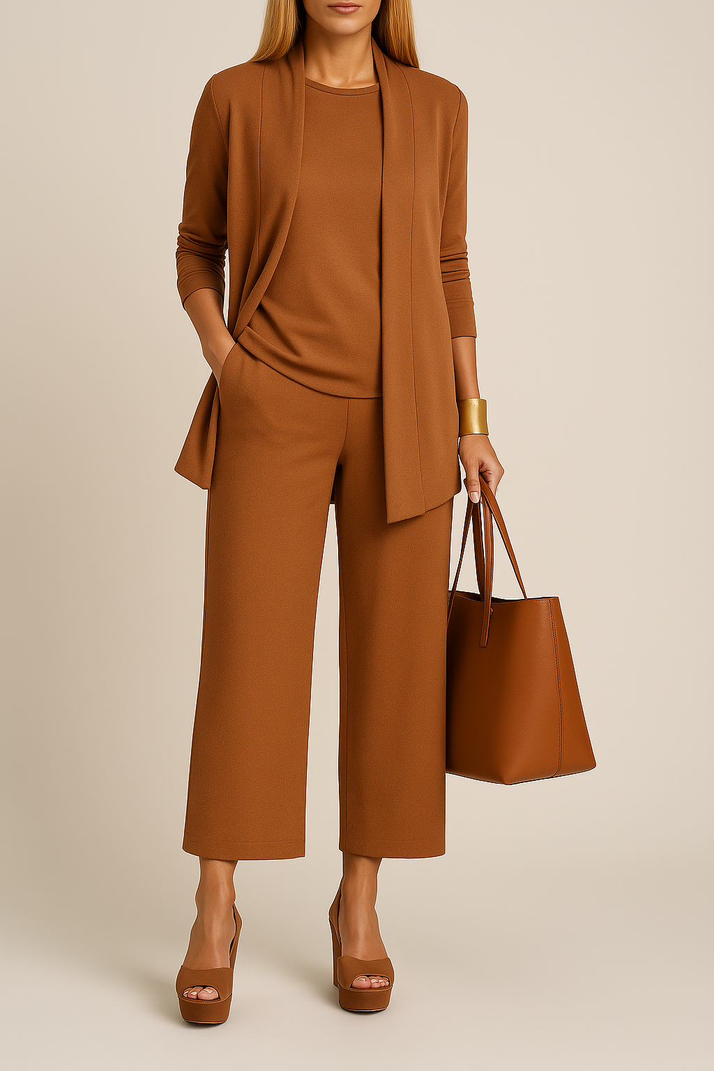Verfijnd Driedelig Damespak met Blazer Set