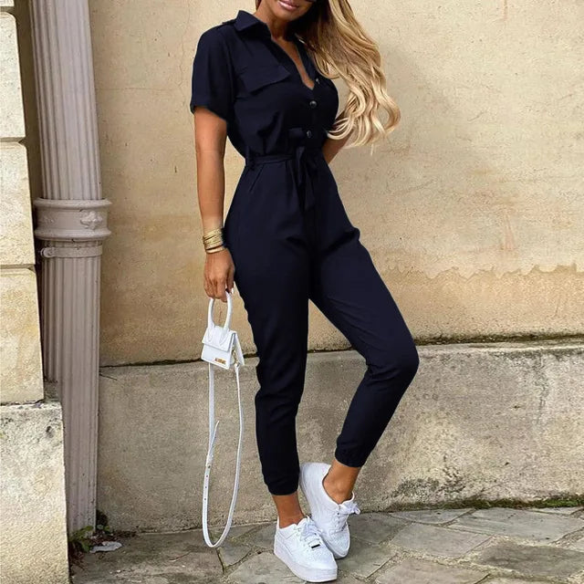 Verstelbare Getailleerde Jumpsuit voor Elke Gelegenheid