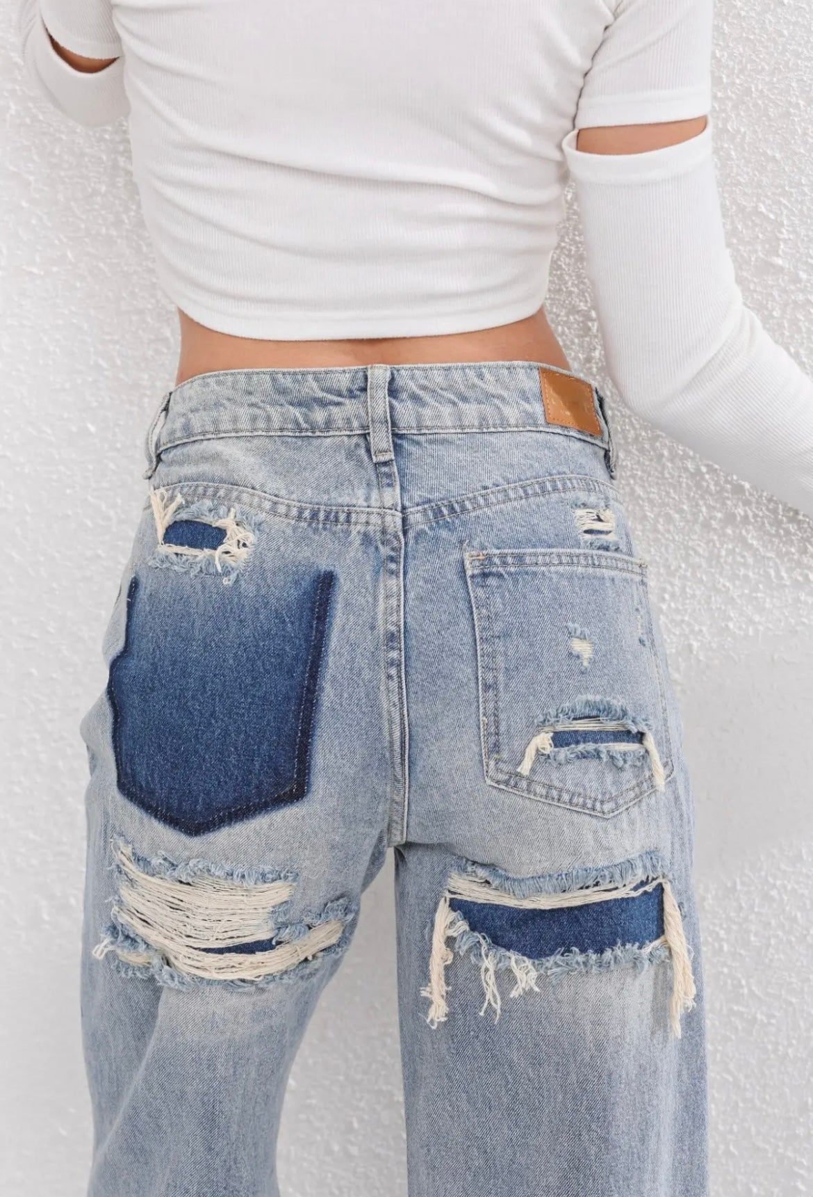 Vintage Dames Spijkerbroek met Ripped Details