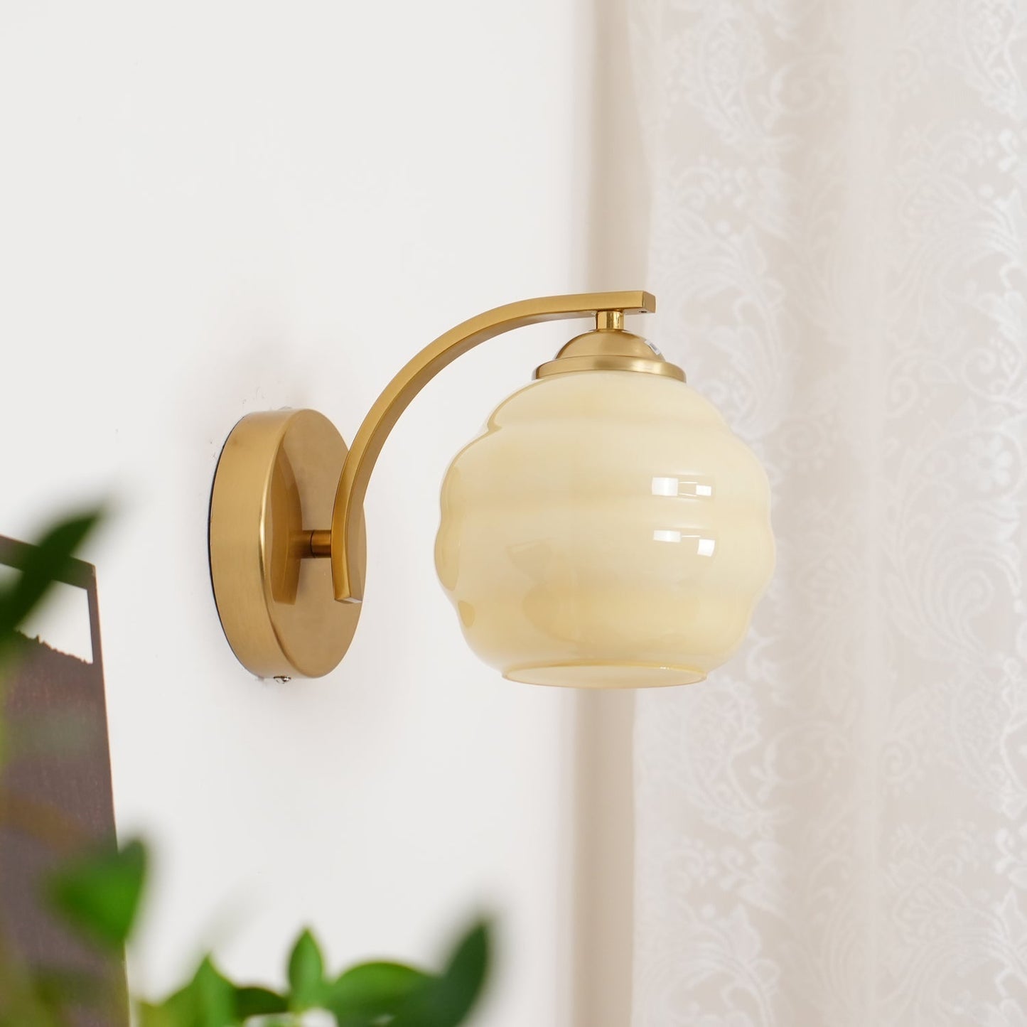 Vintage Wandlamp Martine - Glas Met Art Deco Stijl