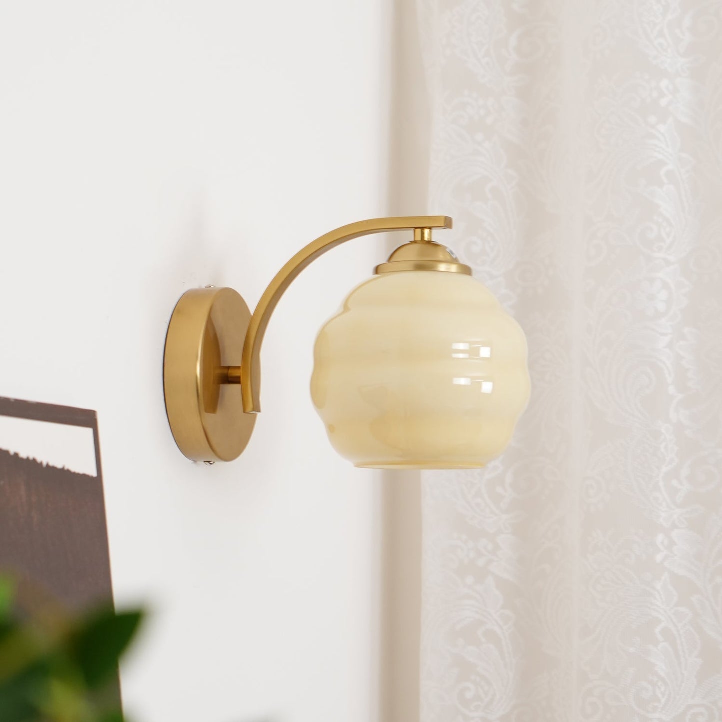 Vintage Wandlamp Martine - Glas Met Art Deco Stijl