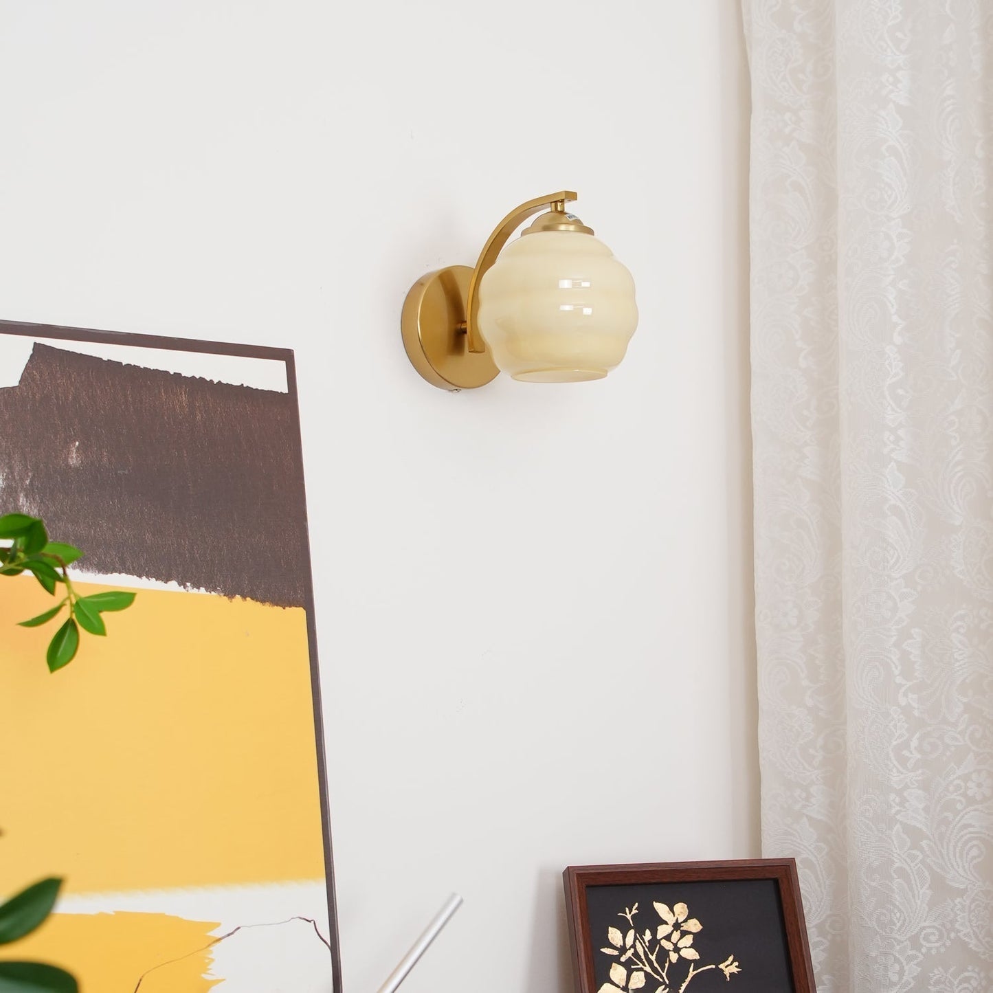 Vintage Wandlamp Martine - Glas Met Art Deco Stijl