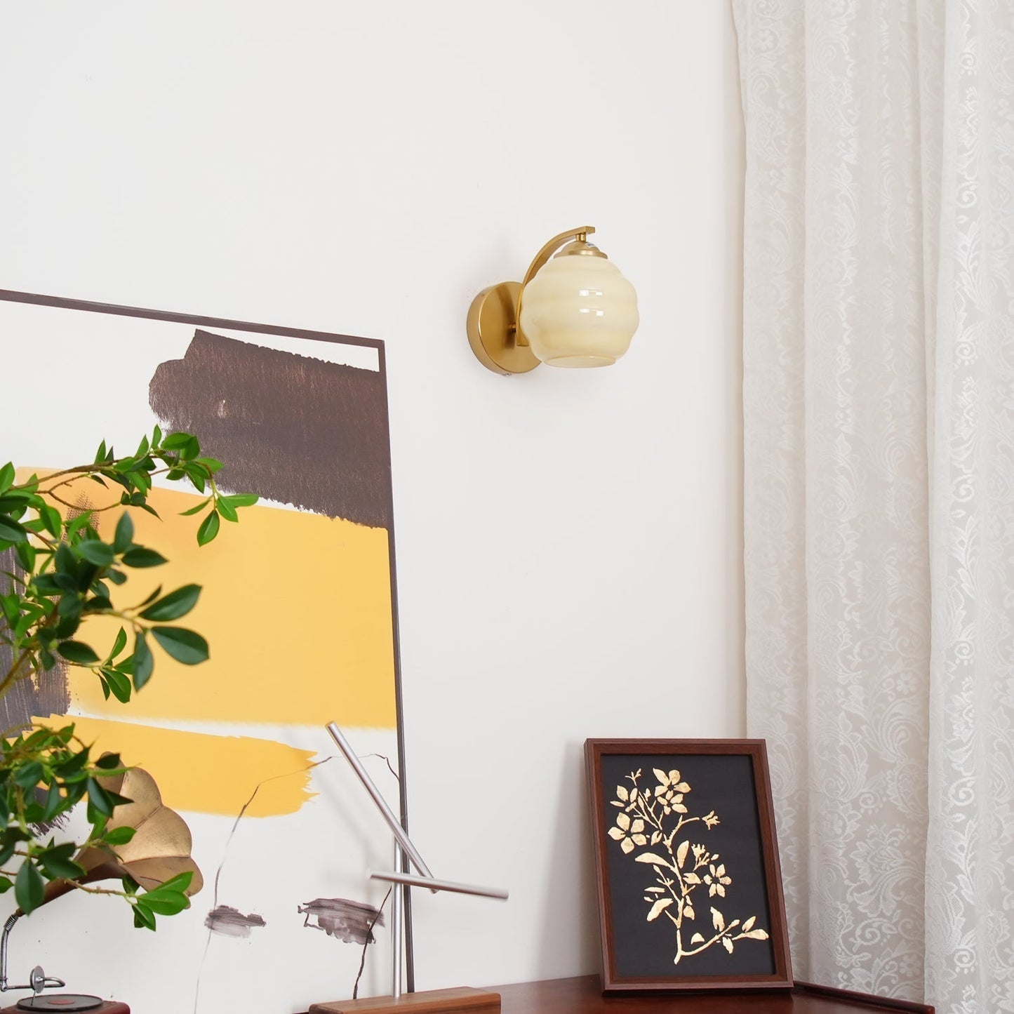 Vintage Wandlamp Martine - Glas Met Art Deco Stijl