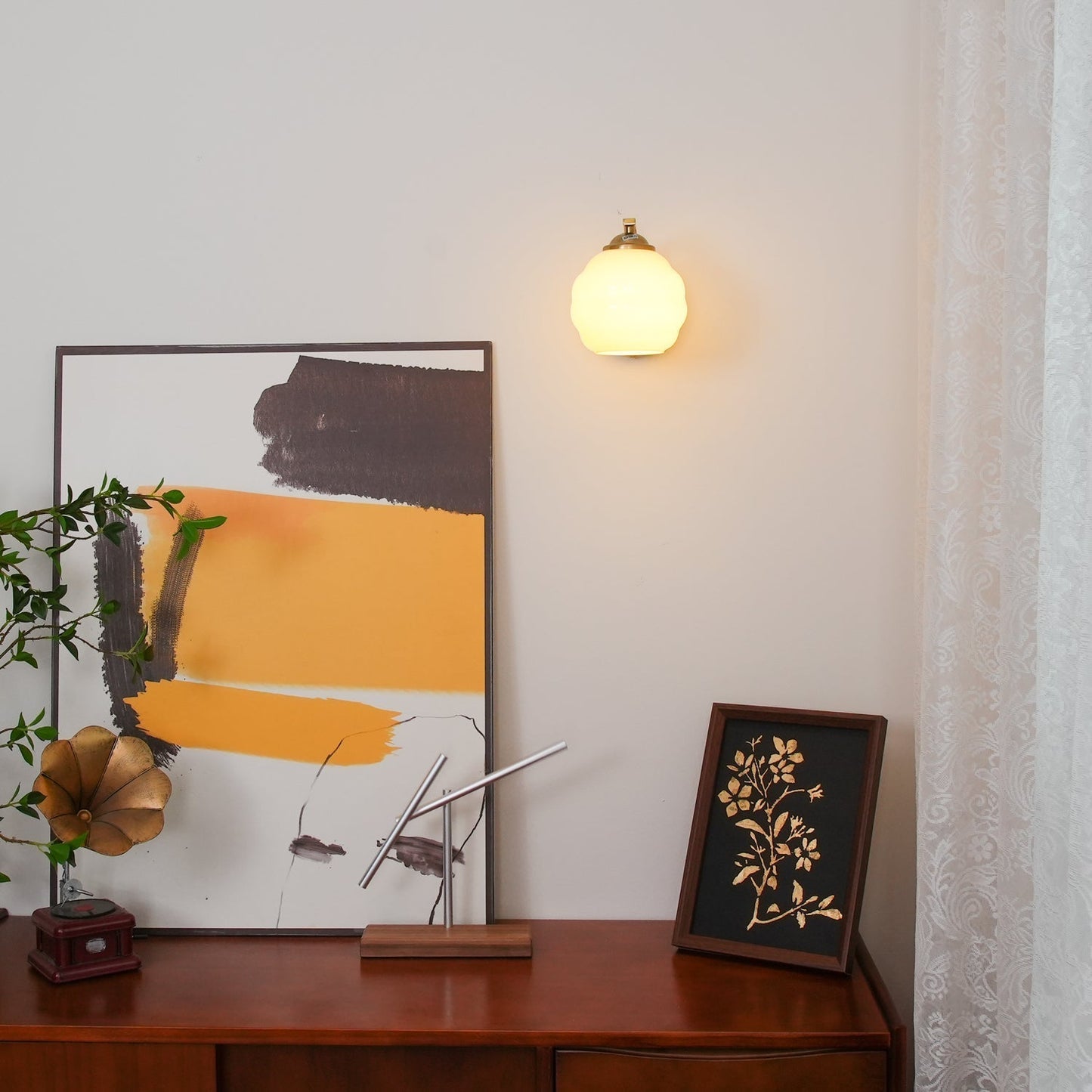 Vintage Wandlamp Martine - Glas Met Art Deco Stijl