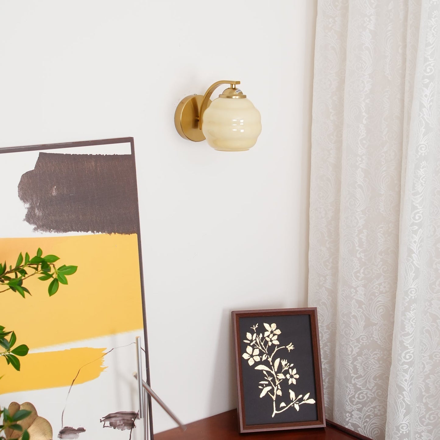 Vintage Wandlamp Martine - Glas Met Art Deco Stijl