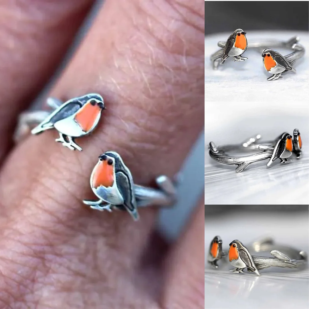 Vogel Design Ring en Ketting Set