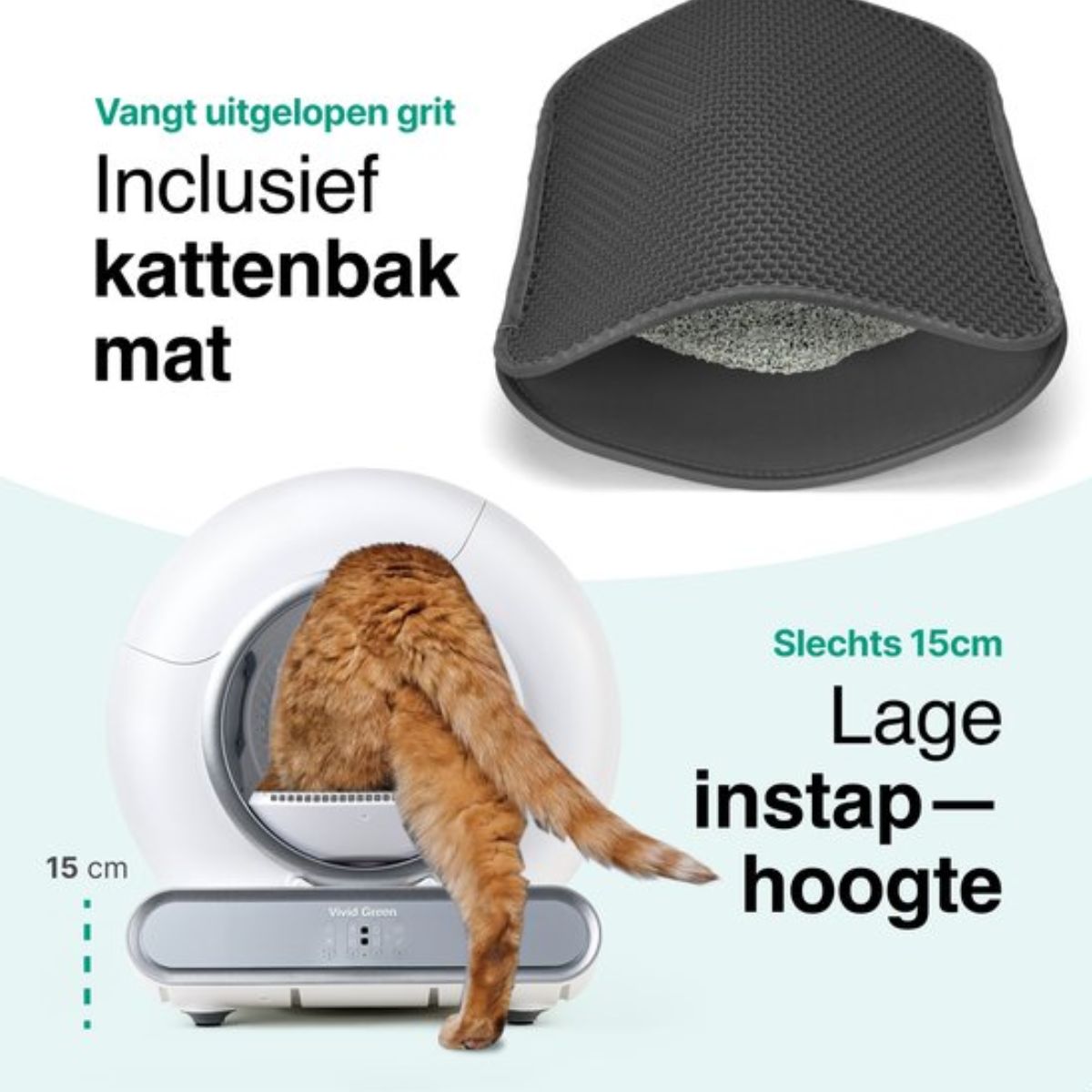 Zelfreinigende Automatische Kattenbak met Slimme Functies