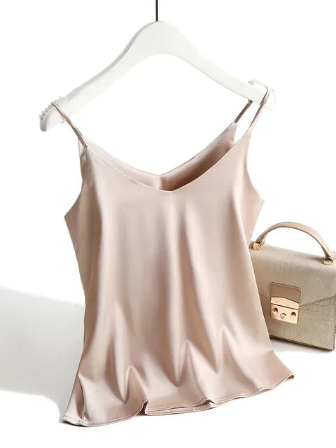 Zijden Spaghettibandjes Top Dames Basic