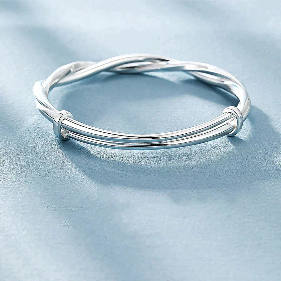Zilveren Gedraaide Armband - Elegant Design