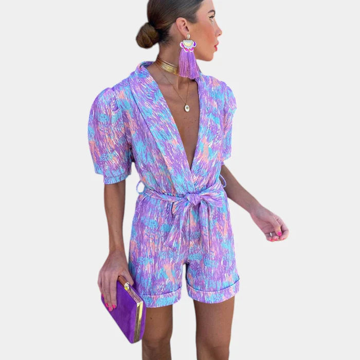 Zomerjumpsuit met Print en Taille Riem