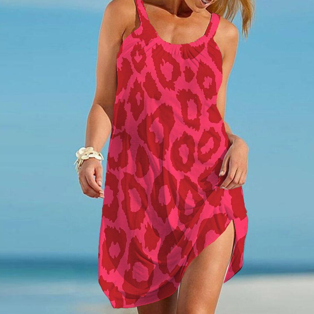 Zomerjurk Dames Luipaardprint Elegant Design