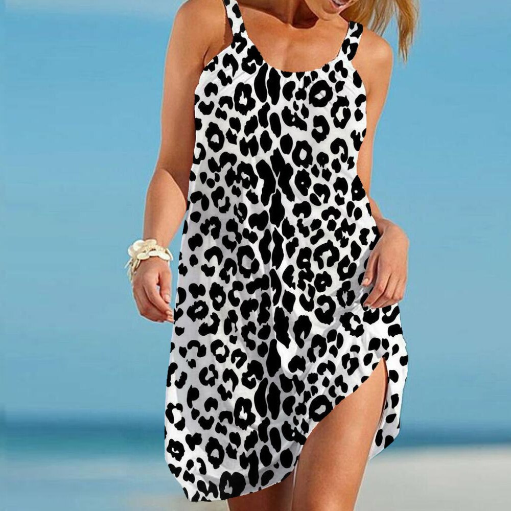 Zomerjurk Dames Luipaardprint Elegant Design