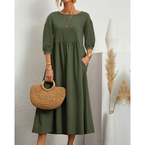 Zomerjurk met Smockdetail en Midi-lengte