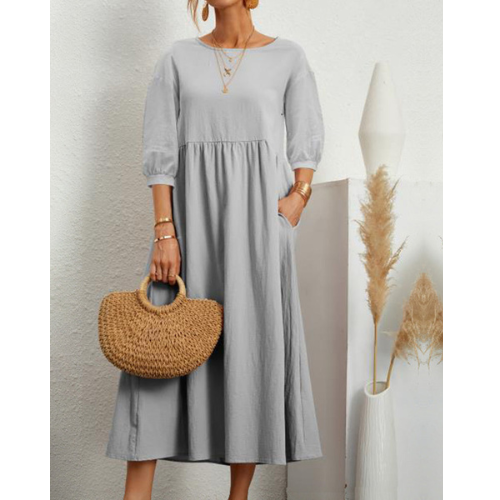 Zomerjurk met Smockdetail en Midi-lengte
