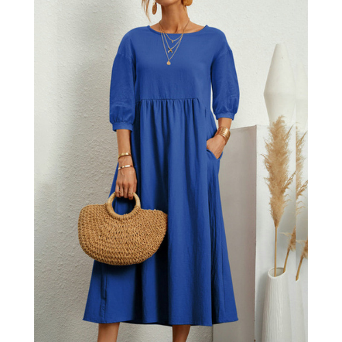Zomerjurk met Smockdetail en Midi-lengte
