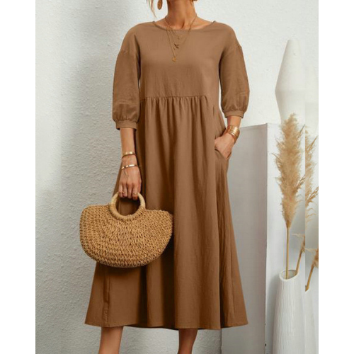 Zomerjurk met Smockdetail en Midi-lengte
