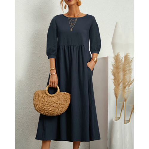 Zomerjurk met Smockdetail en Midi-lengte