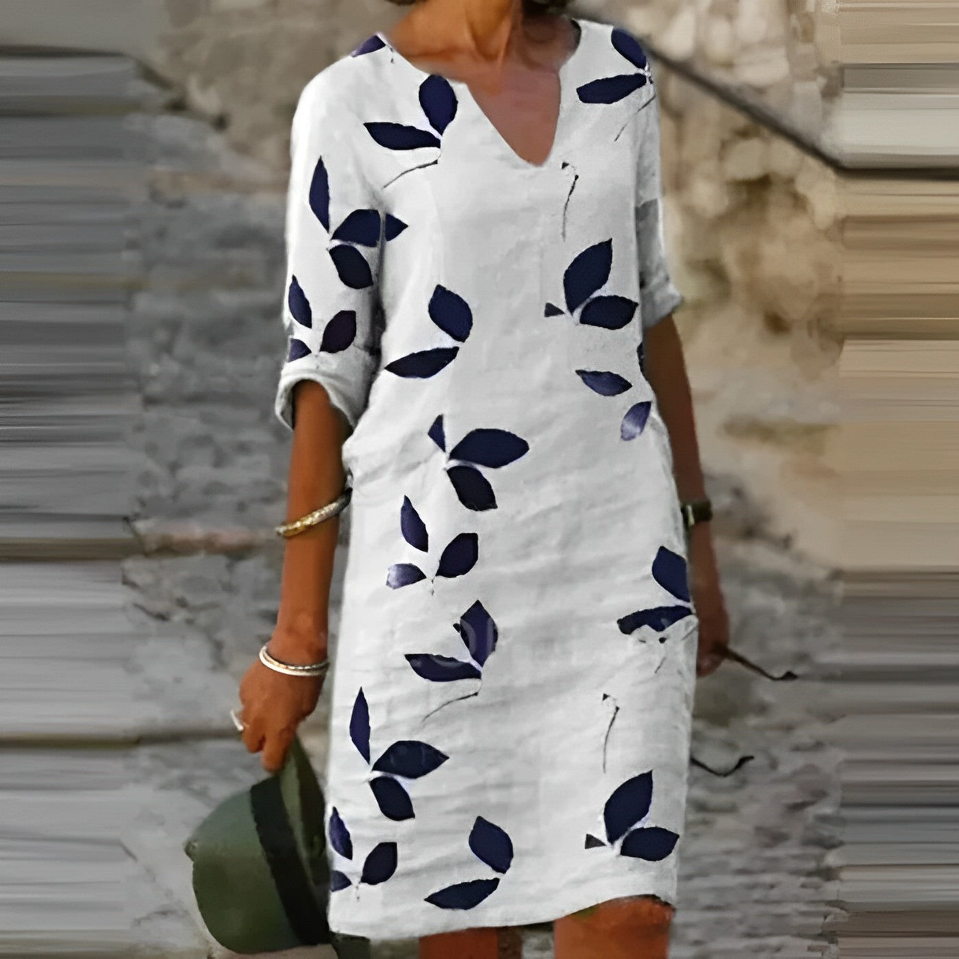Zomerse Bladerenprint Jurk voor Dames