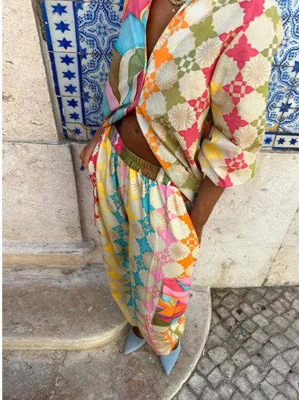 Zomerse Dames Kleding Set met Graffiti Print