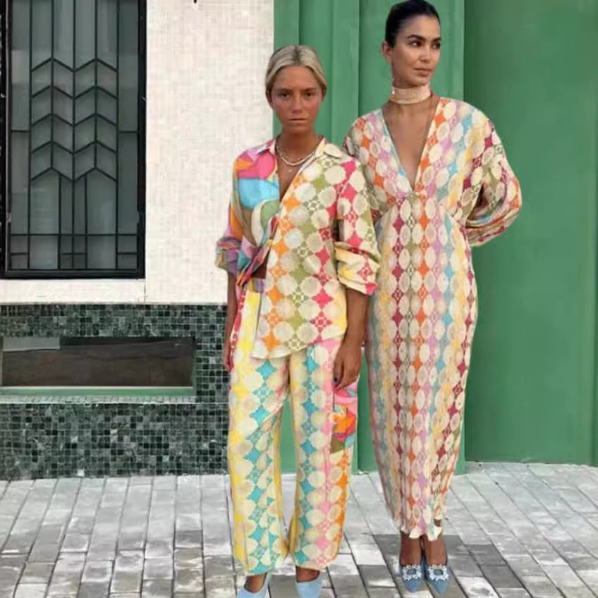 Zomerse Dames Kleding Set met Graffiti Print