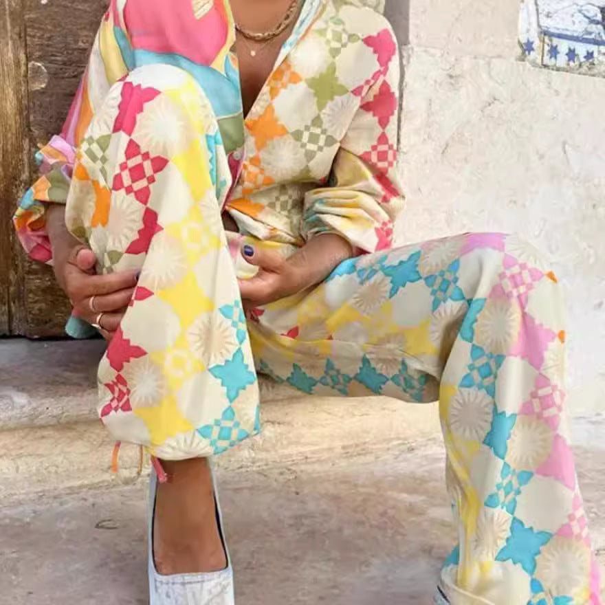 Zomerse Dames Kleding Set met Graffiti Print