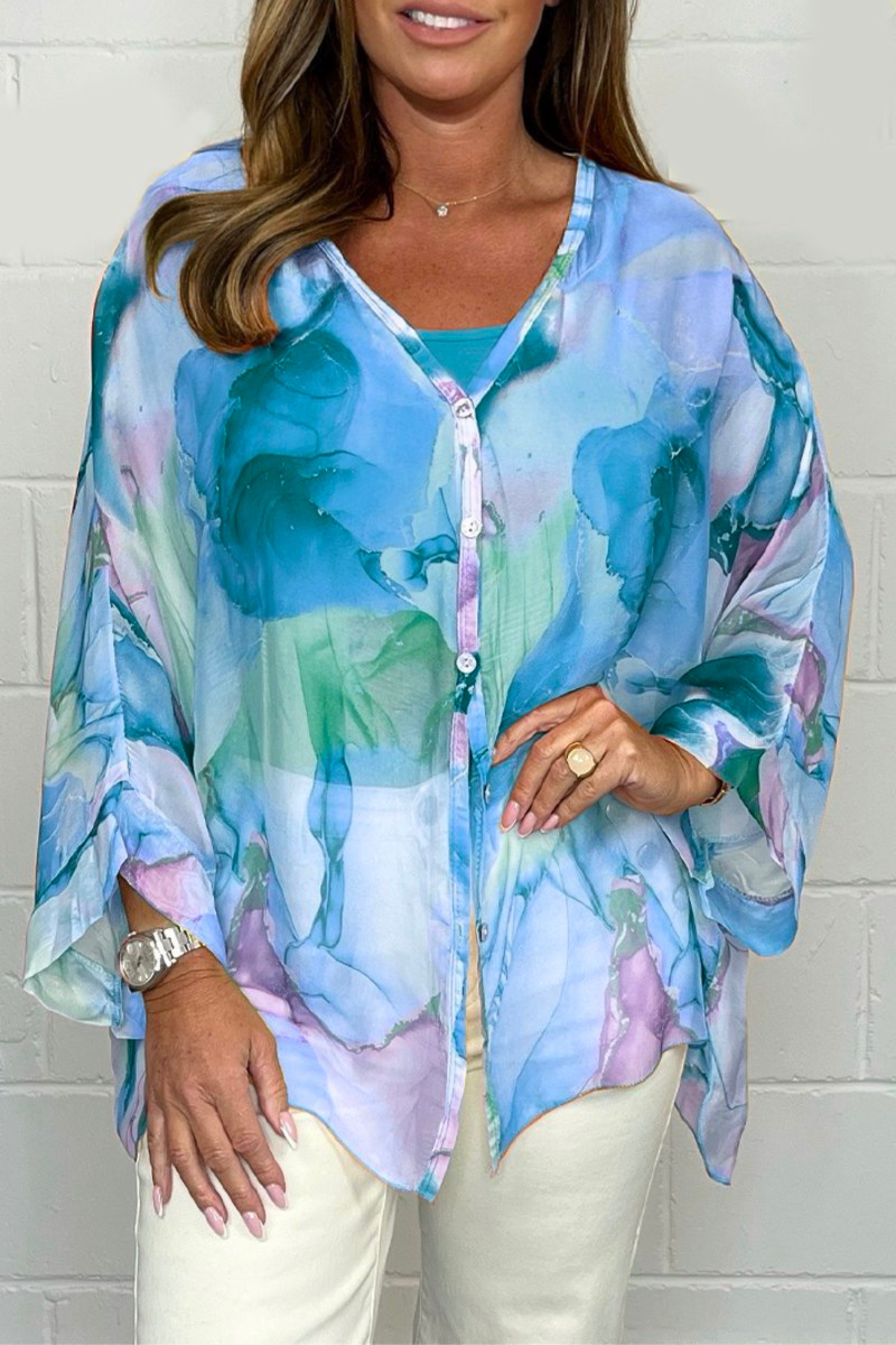 Zomerse Damesblouse Angie van Chiffon