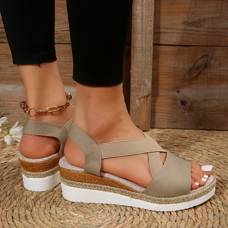 Zomerse Gladiator Wedge Sandalen met Kruisbanden