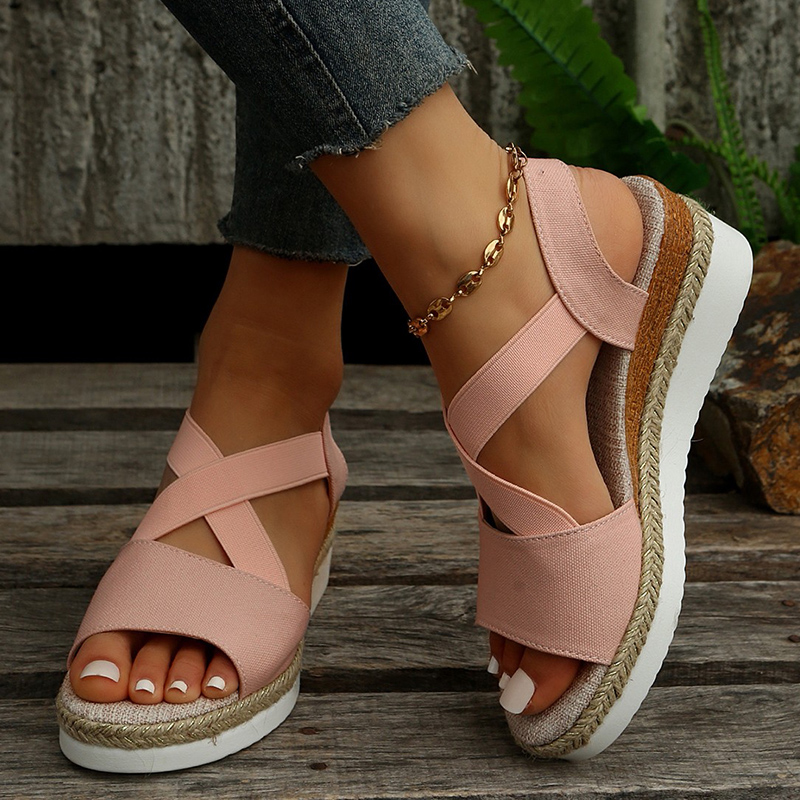 Zomerse Gladiator Wedge Sandalen met Kruisbanden