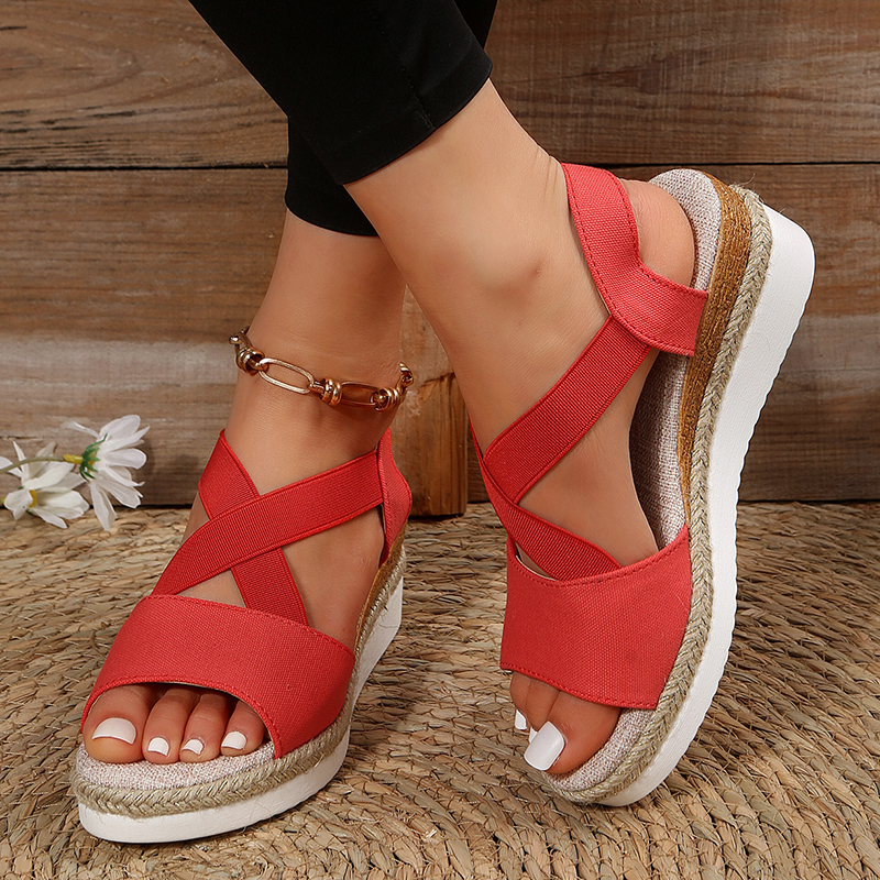 Zomerse Gladiator Wedge Sandalen met Kruisbanden