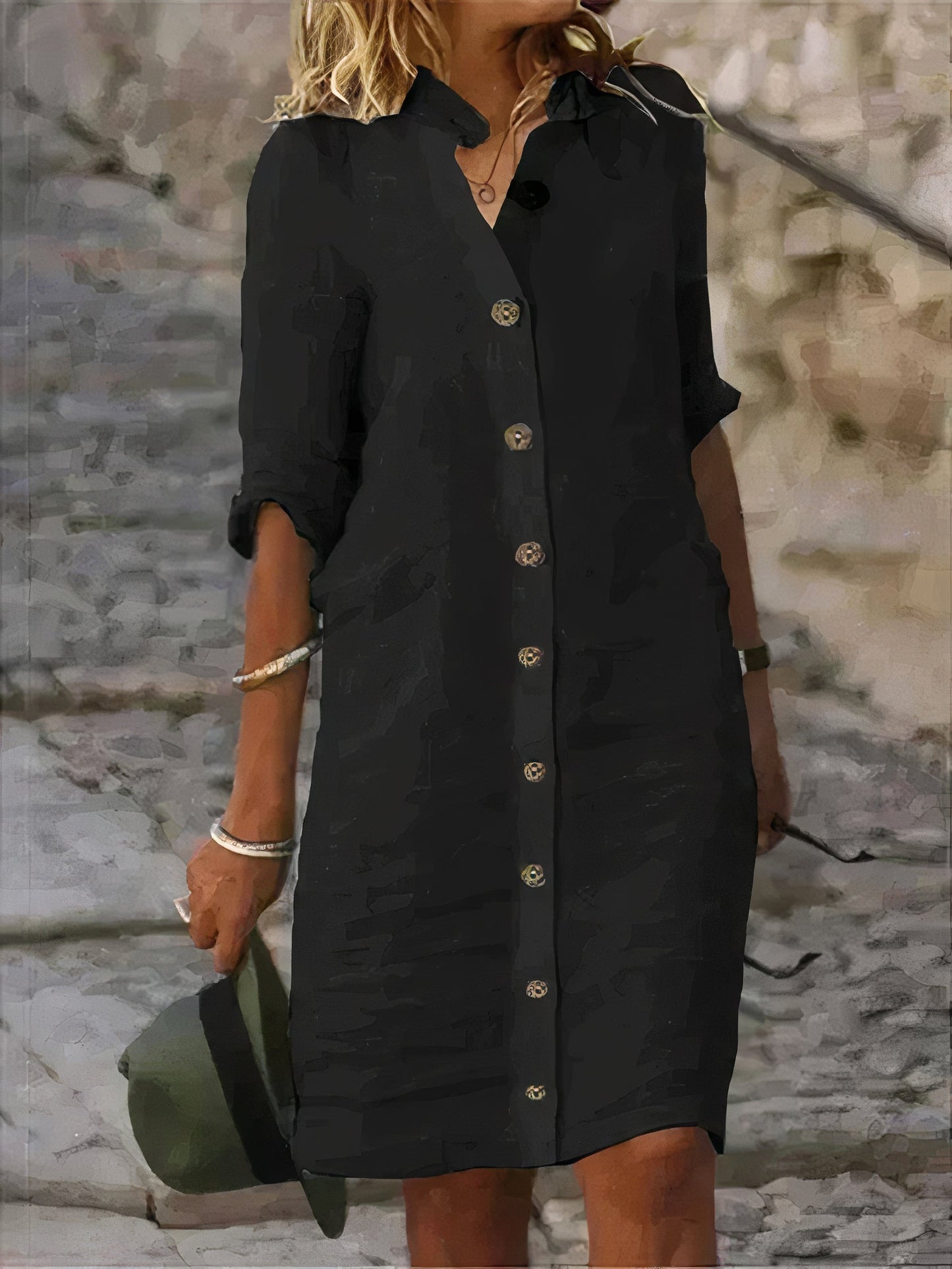 Zomerse Linnen Midi-Jurk Rena Elegance